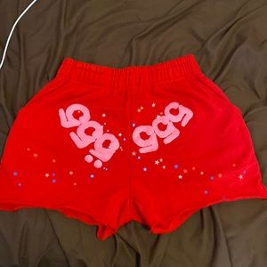 red sp5der shorts women’s small